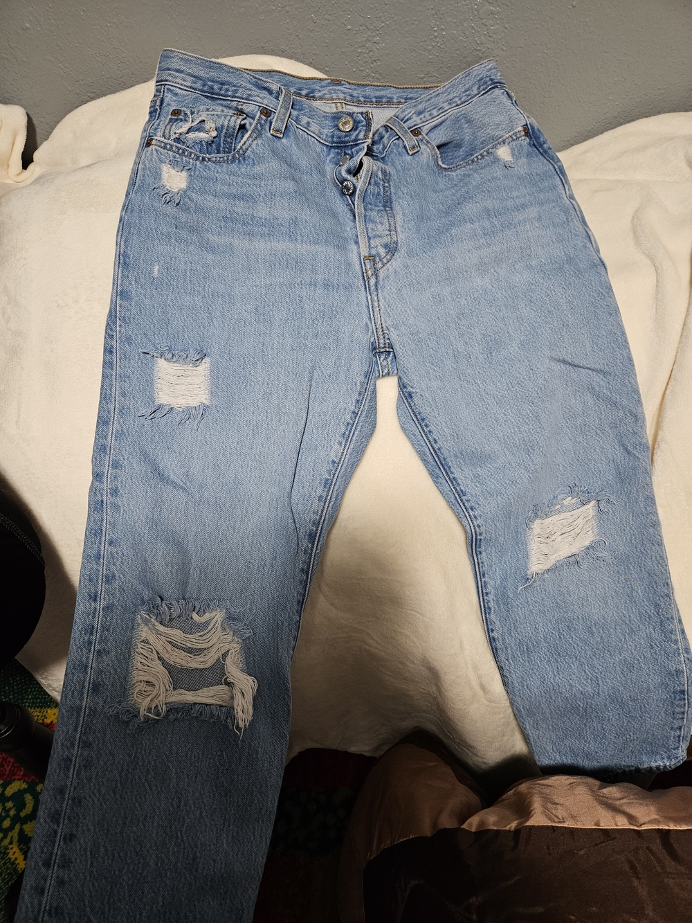 Levi's Light Blue Distressed High-Rise Jeans